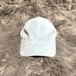 Sky blue velvet hat